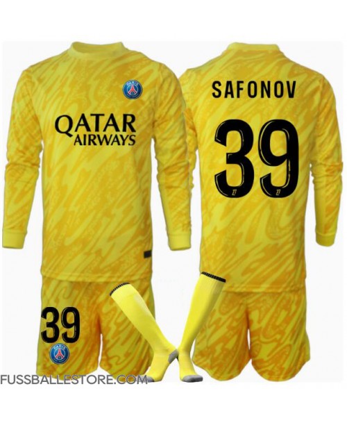 Günstige Paris Saint-Germain Matvei Safonov #39 Torwart 3rd trikot Kinder 2024-25 Langarm (+ Kurze Hosen)